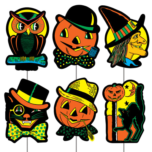 Plastic Halloween Yard Signs – 12¾" x 10" – (6/Pkg) by Beistle for Halloween Plastic Yard Signs