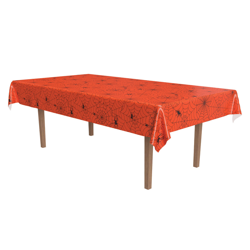 Spider Web Tablecover – 54" x 108" – (1/Pkg) by Beistle for Halloween Table Covers - Patterned