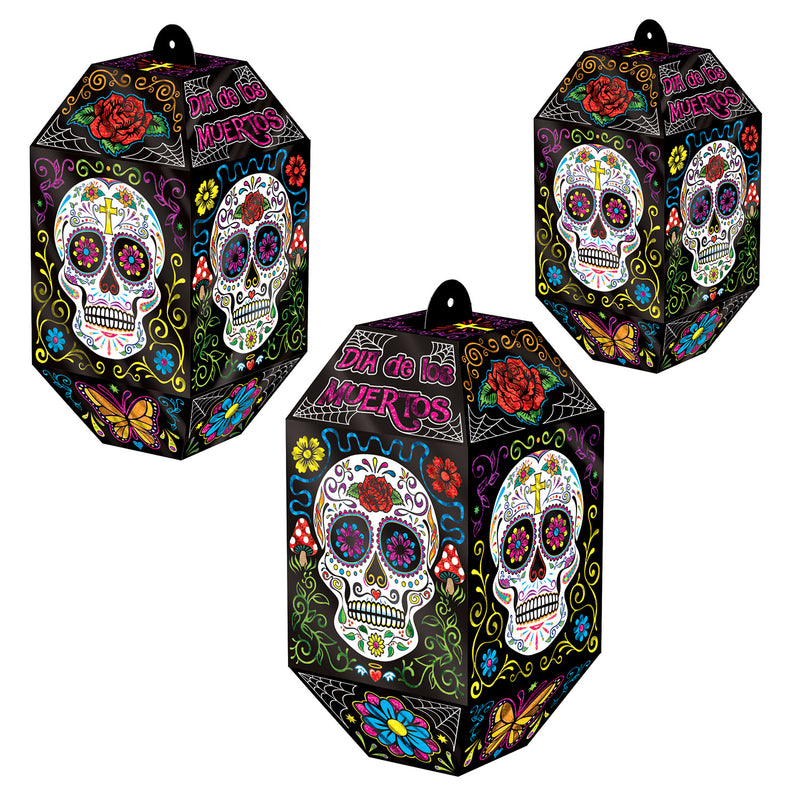 Foil Day Of The Dead Paper Lanterns – Asstd – (3/Pkg) by Beistle for Day of the Dead Lanterns