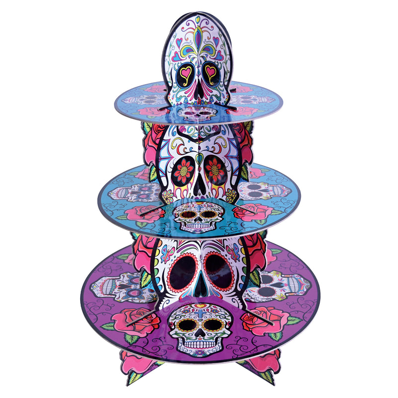 Day Of The Dead Cupcake Stand – 16" – (1/Pkg) by Beistle for Day of the Dead Cake/Cupcake Stands
