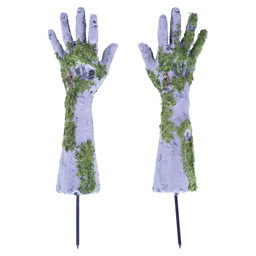 Plastic Zombie Hand Yard Stakes – 16" – (2/Pkg) by Beistle for Halloween Plastic Decorations