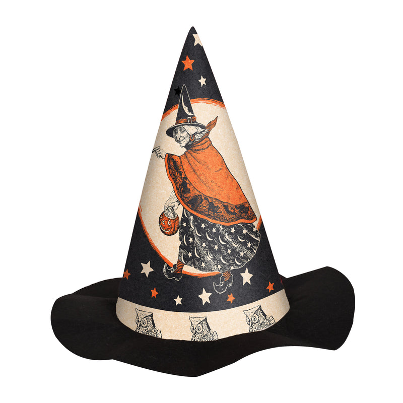 Vintage Halloween Felt Witch Hat – (1/Card) by Beistle for Halloween-Vintage Fabric