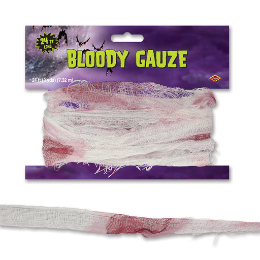 Bloody Gauze – 24' – (1/Card) by Beistle for Halloween Netting and Webbing