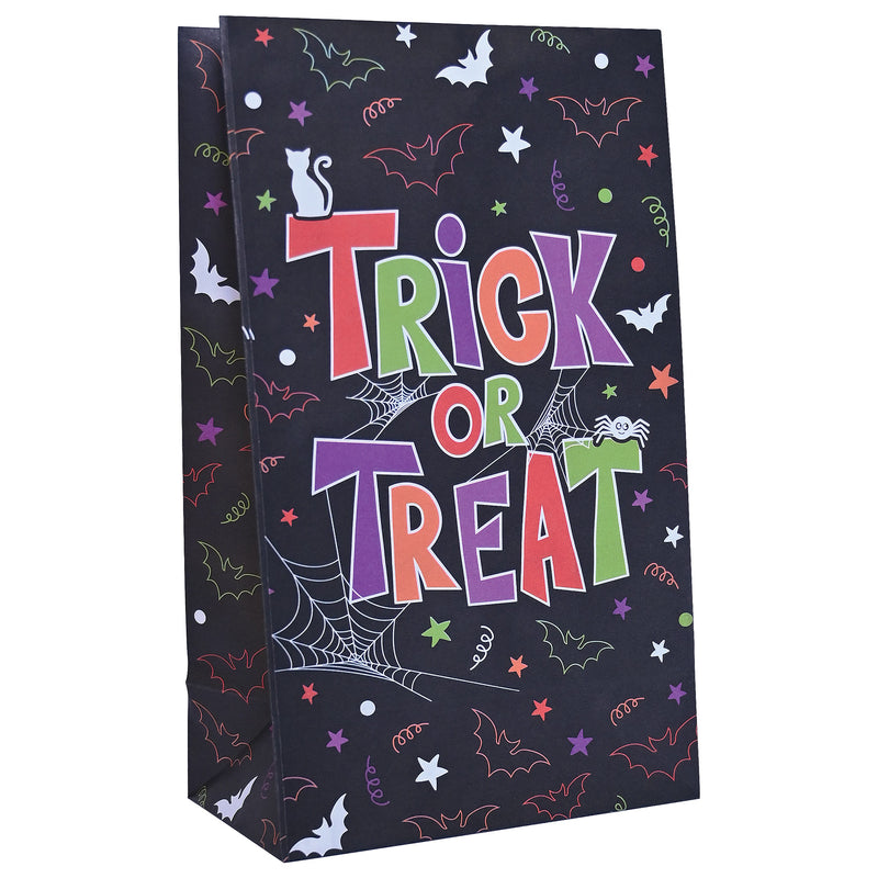 Halloween Paper Treat Bags w/Stickers – 8½" x 5" x 2¾" – (12/Pkg) by Beistle for Halloween Treat/Favor Bags