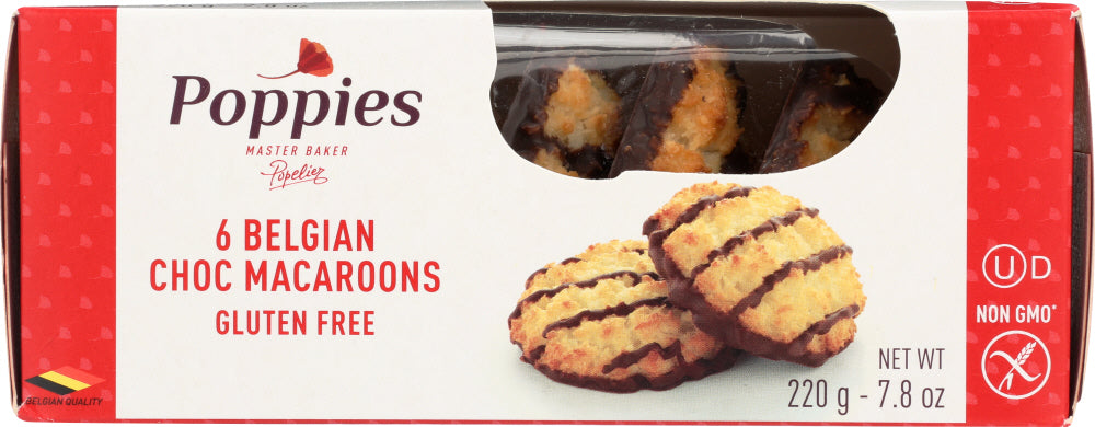 POPPIES: Chocolate Drizzled Gluten-Free Macaroons, 7.8 Oz