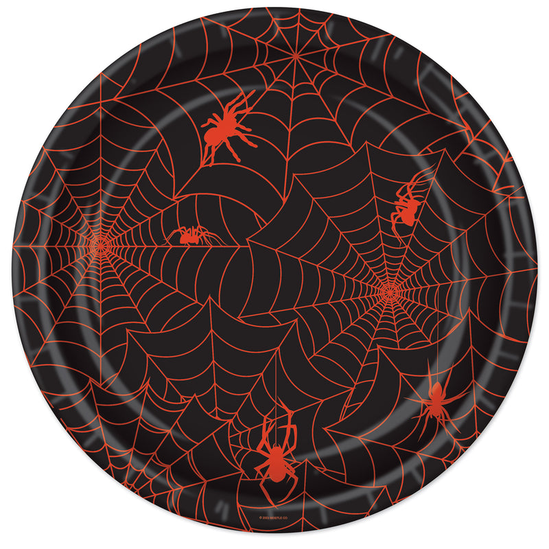 Spider Web Plates – 9" – (8/Pkg) by Beistle for Halloween Plates-Dinner