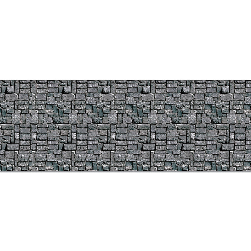 Stone Wall Backdrop – 4' x 30' – (1/Pkg) by Beistle for Halloween Backdrops