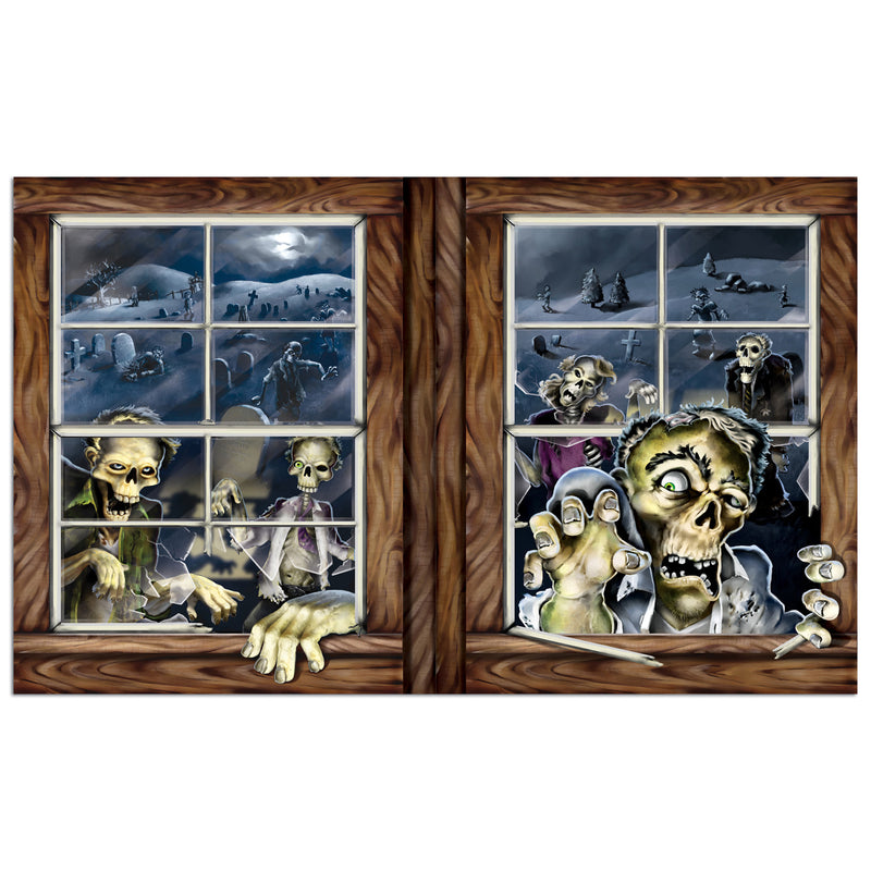 Zombie Attack Insta-View – 3' 2" x 5' 2" – (1/Pkg) by Beistle for Halloween Insta-View