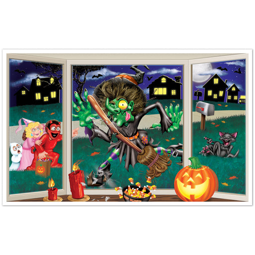 Crashing Witch Insta-View – 3' 2" x 5' 2" – (1/Pkg) by Beistle for Halloween Insta-View