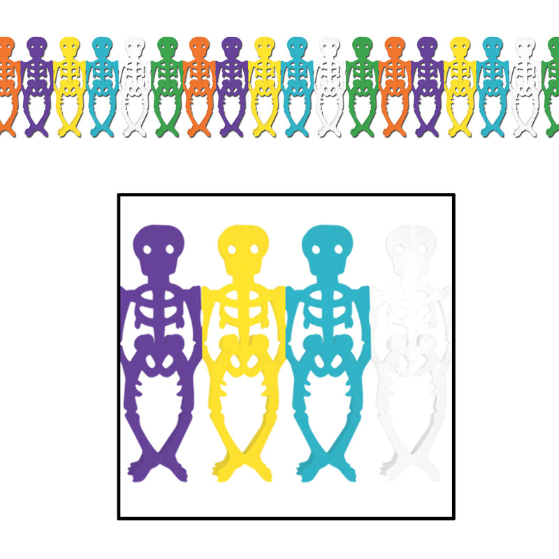 Day Of The Dead Garland – 11½" x 12' – (1/Pkg) by Beistle for Day of the Dead Tissue