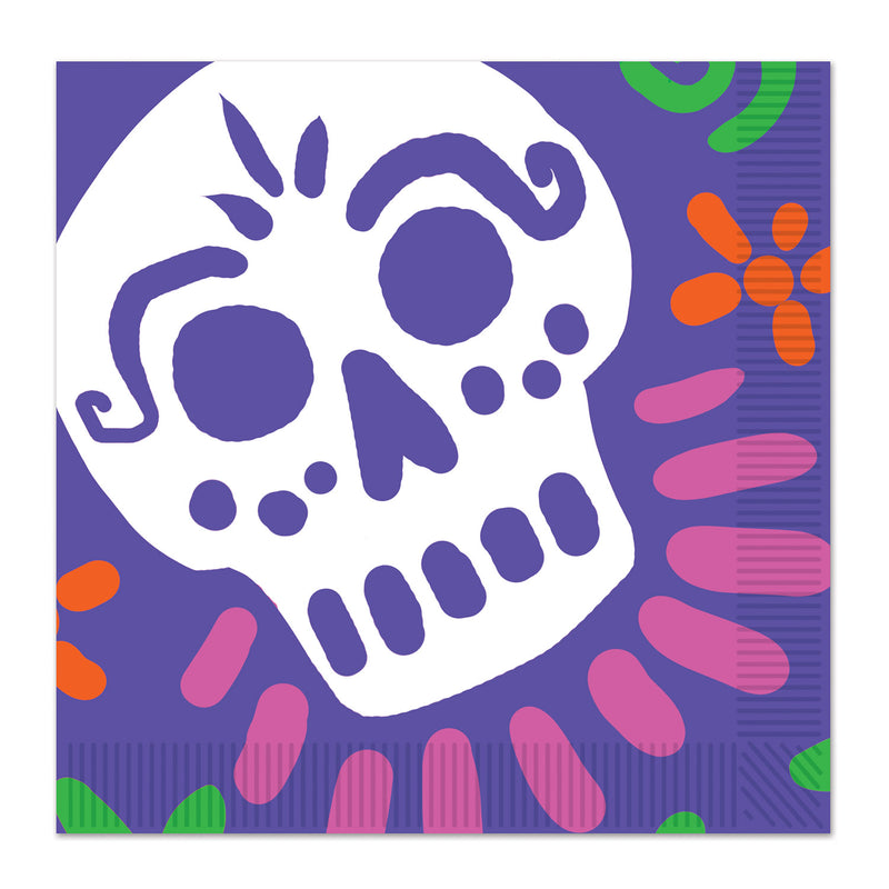 Day Of The Dead Luncheon Napkins – (16/Pkg) by Beistle for Day of the Dead Napkins-Lunch