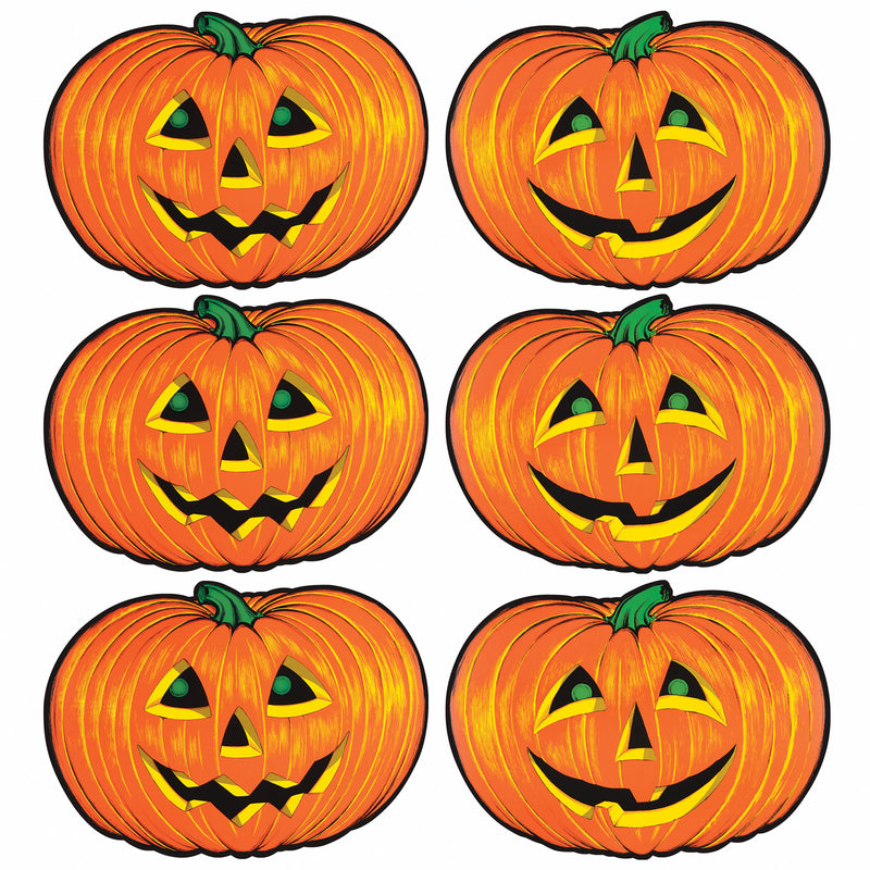 Jack-O-Lantern Cutouts – 10" x 14" – (6/Pkg)