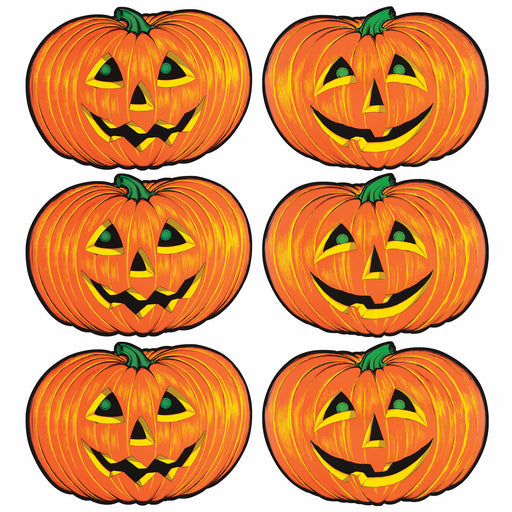 Jack-O-Lantern Cutouts – 10" x 14" – (6/Pkg) by Beistle for Halloween Printed