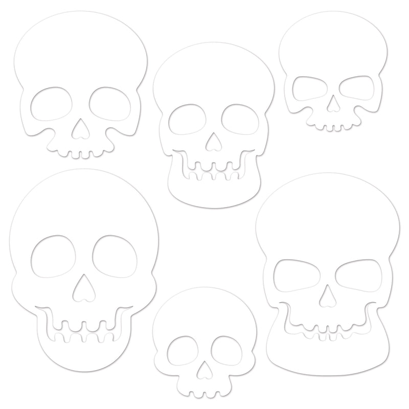 Plastic Die-Cut Skulls – 5½"-11" – (6/Pkg)