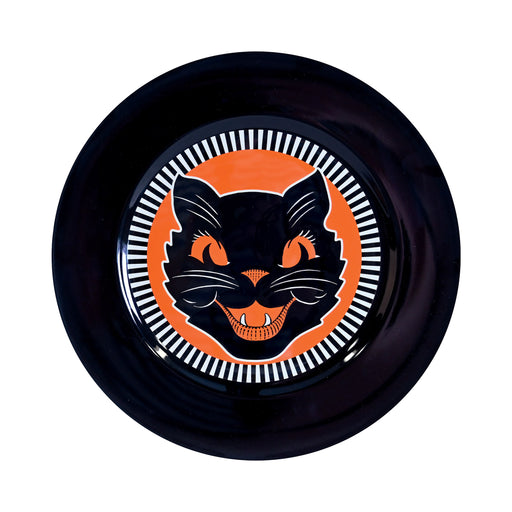 Vintage Halloween Black Cat Platter – 12⅞" by Beistle for Halloween-Vintage Trays