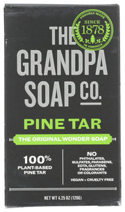 Excellent for bathing, showering, shaving and shampooing. Many loyal users have been telling us for generations how œwonderful it cleans, moisturizes and deodorizes. Our customers have described pine tar as being helpful with various skin irritations. No added colors or fragrances. Vegetable based.
œSoap from a simpler time.