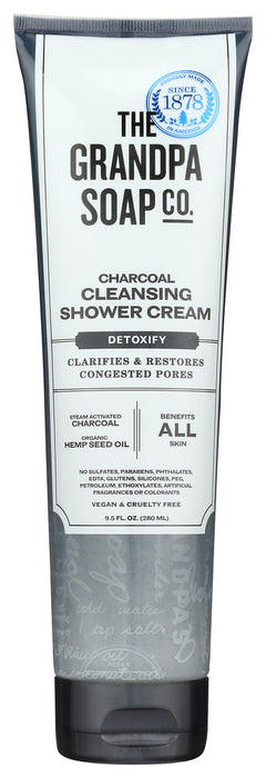 GRANDPAS: Charcoal Cleansing Shower Cream, 9.5 oz