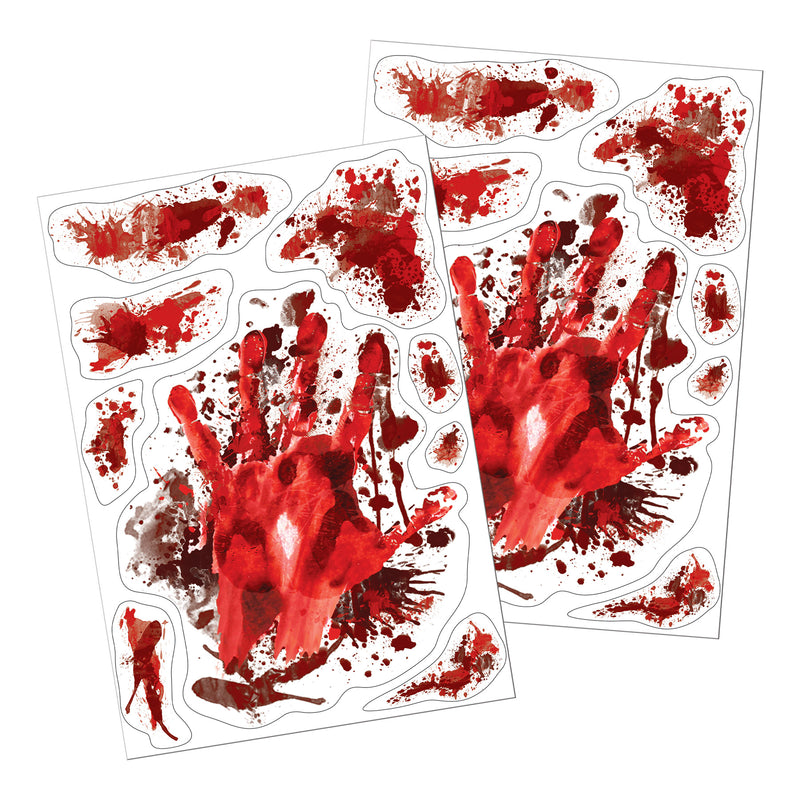 Blood Splatter Clings – 12" x 17" Sh – (2 Shs/Pkg) by Beistle for Halloween Window Clings