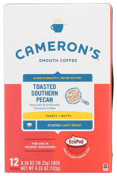 CAMERONS COFFEE: Toasted Pecan Coffee Pods Single Serve, 12 ea