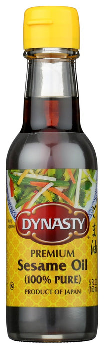 Dynasty Sesame Oil adds a savory flavor to many foods. Use Sparingly to season soups, salads dressing and stir-fry recipes. Add a small amount to cooking oil when deep frying chicken or tempura. Sprinkle a few drops over Oriental dishes as a table seasoning.
Dynasty is the leading brand of Asian specialty food ingredients sold in supermarkets. The Dynasty line includes ingredients for Chinese, Thai, and other Southeast Asian cuisines.