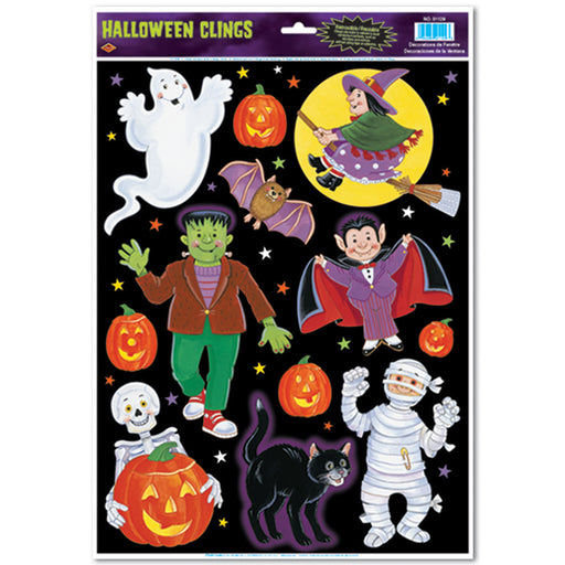 Halloween Character Clings – 12" x 17" Sh – (12/Sh) by Beistle for Halloween Window Clings