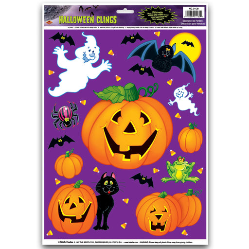 Pumpkin Patch Clings – 12" x 17" Sh – (12/Sh) by Beistle for Halloween Window Clings