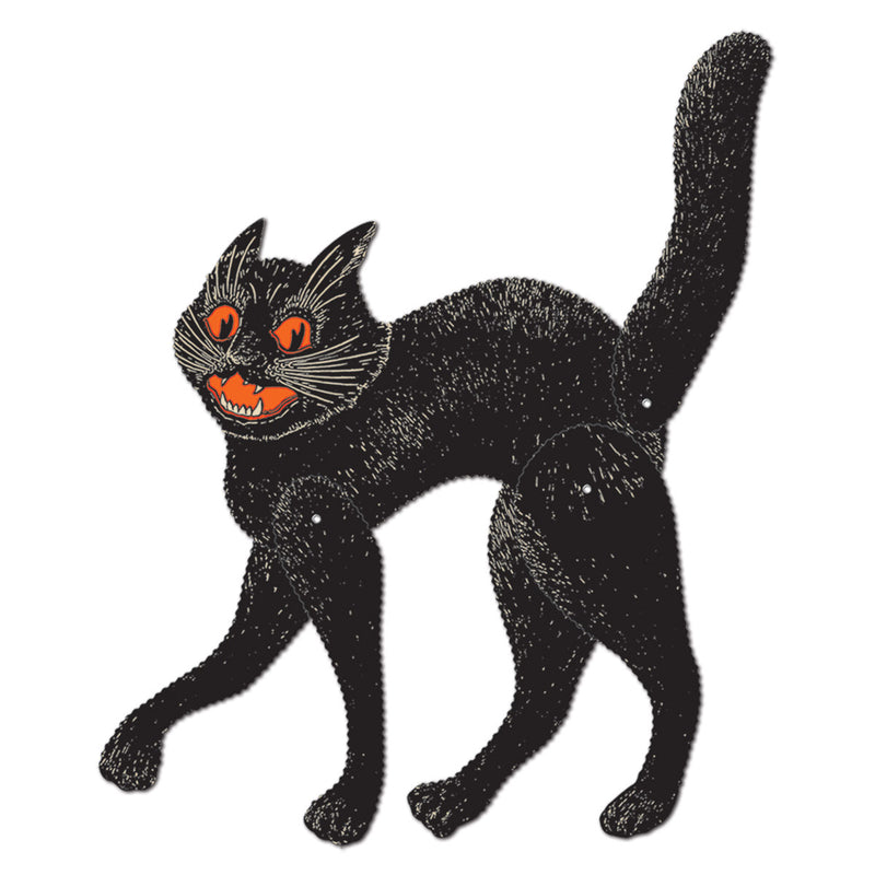 Vintage Halloween Jointed Scratch Cat – 20½" – (1/Pkg) by Beistle for Halloween-Vintage Printed Both Sides