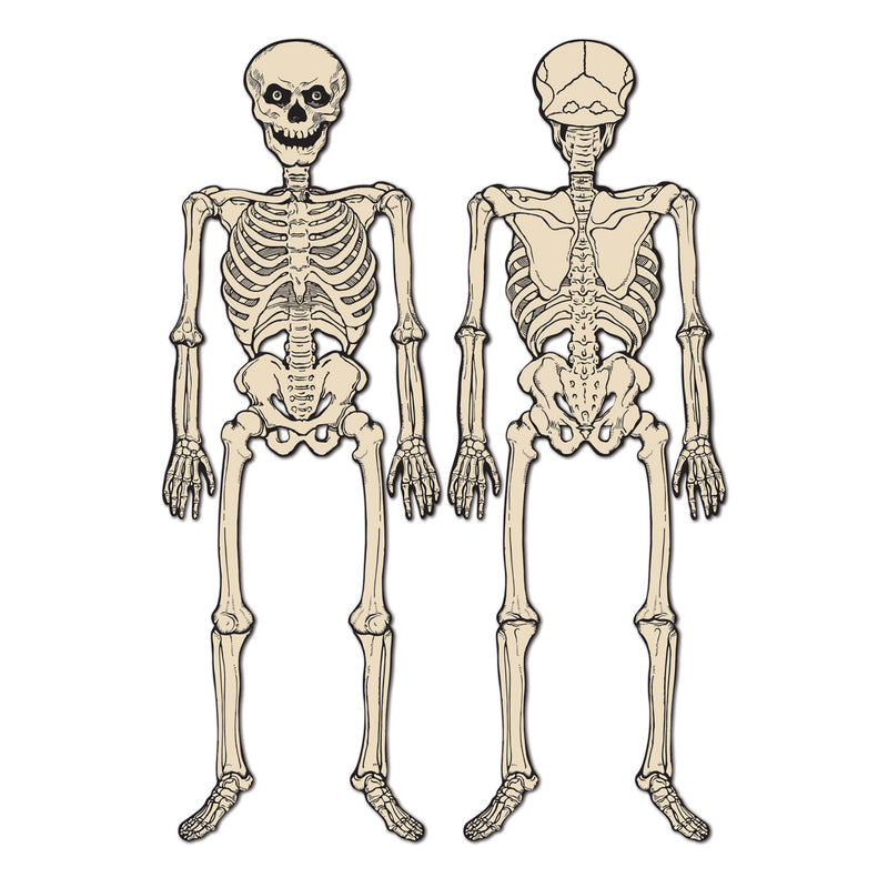 Vintage Halloween Jointed Skeleton – 4' 3" – (1/Pkg) by Beistle for Halloween-Vintage Printed Both Sides