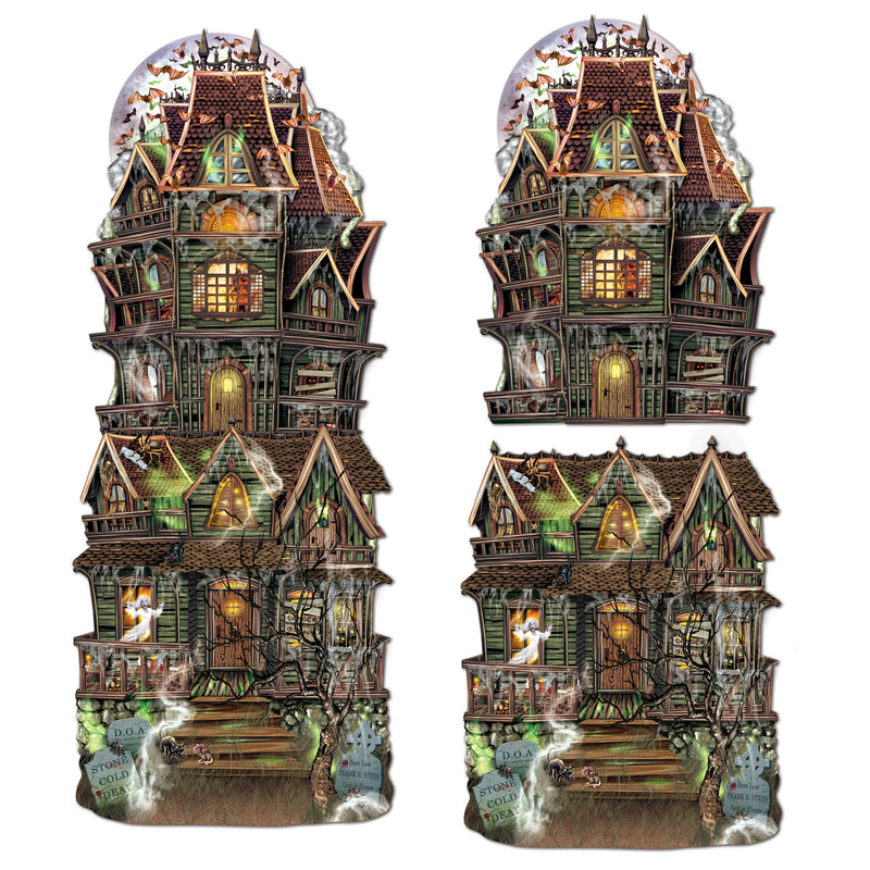Jumbo Haunted House Cutouts – 24½" – (2/Pkg) by Beistle for Halloween Printed