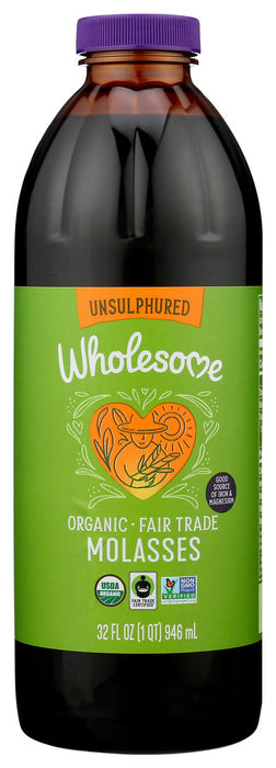 WHOLESOME SWEETENERS: Organic Molasses Unsulphured, 32 oz