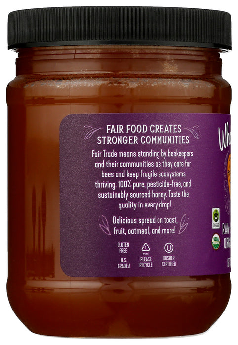 WHOLESOME SWEETENERS: Organic Fair Trade Raw Honey, 16 oz