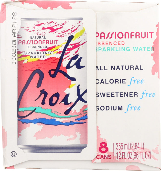 LA CROIX: Passion Fruit Sparkling Water 8 Pack, 96 oz
