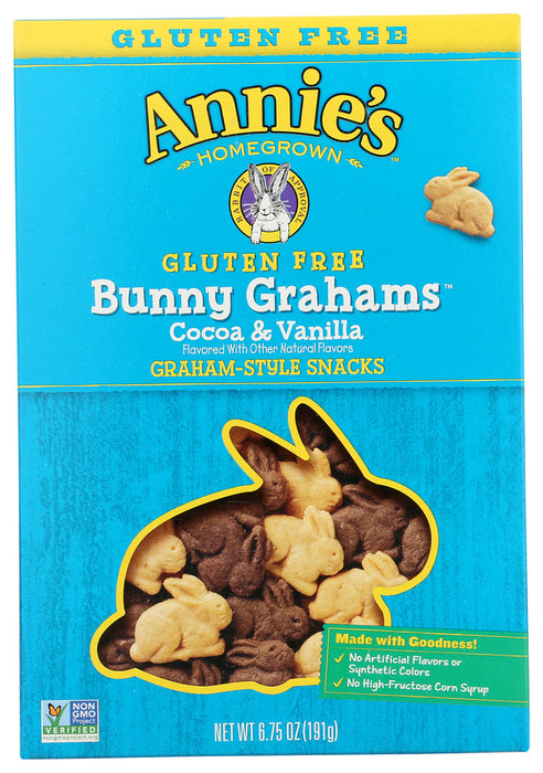ANNIE'S HOMEGROWN: Bunny Cookies Gluten Free Cocoa and Vanilla, 6.75 oz