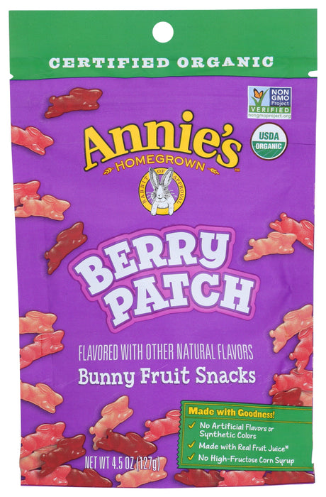 ANNIES HOMEGROWN: Fruit Snack Bunny Berry, 4.5 oz