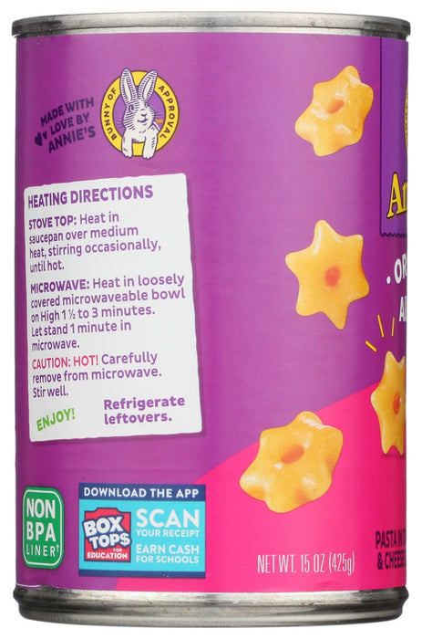 ANNIE'S HOMEGROWN: Organic All Stars Pasta in Tomato and Cheese Sauce, 15 Oz