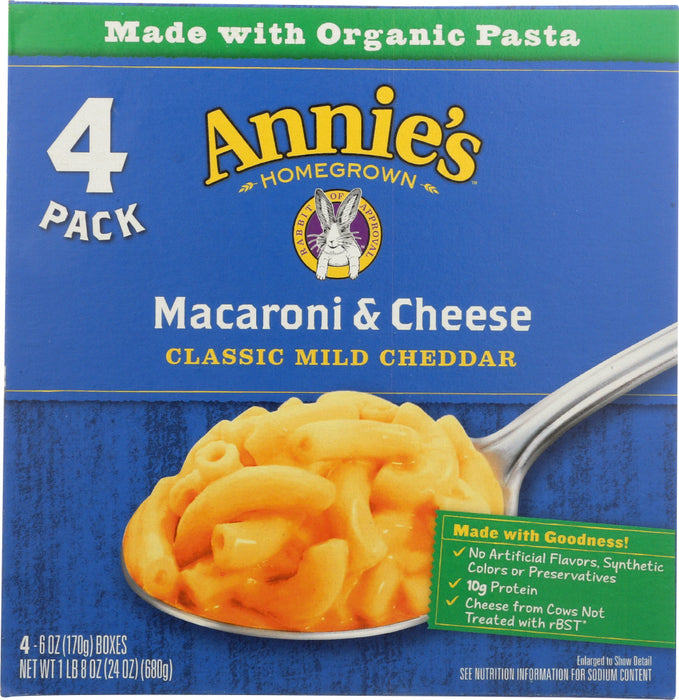 ANNIES HOMEGROWN: Macaroni and Cheese Classic Mild Cheddar, 24 oz
