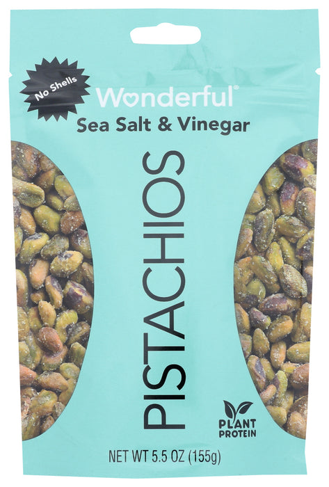 WONDERFUL PISTACHIOS: Sea Salt Vinegar No Shells, 5.5 oz