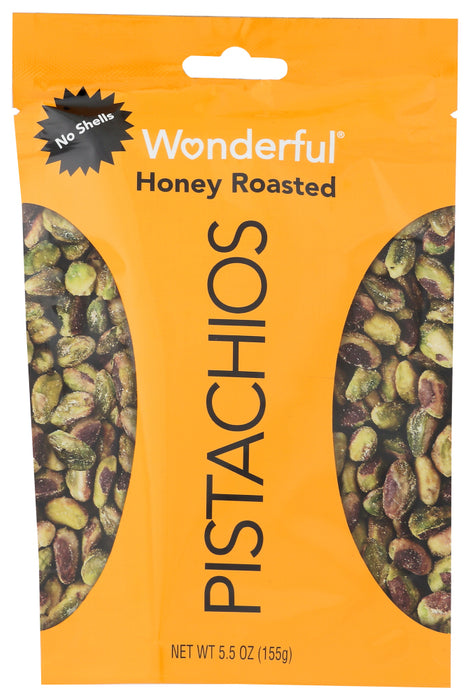 WONDERFUL PISTACHIOS: No Shells Honey Roasted Pistachios, 5.5 oz