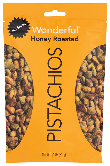 WONDERFUL PISTACHIOS: Honey Roasted No Shells, 11 oz