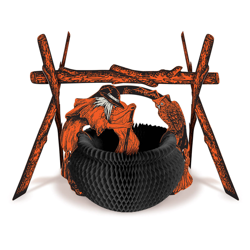 Vintage Rustic Fireplace Centerpiece – 11" – (1/Pkg) by Beistle for Halloween-Vintage Tissue