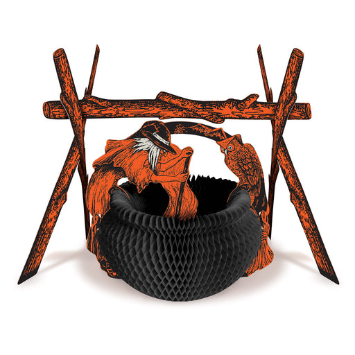 Vintage Rustic Fireplace Centerpiece – 11" – (1/Pkg) by Beistle for Halloween-Vintage Tissue