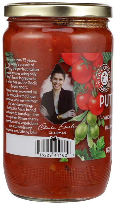 SACLA: Whole Cherry Tomatoes Puttanesca Pasta Sauce, 24 oz