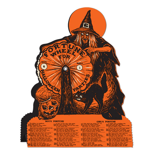 Vintage Hllwn Witch Fortune Wheel Game – 9¼" x 6¾" – (1/Pkg) by Beistle for Halloween-Vintage Games