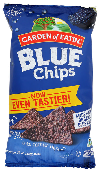 GARDEN OF EATIN: Blue Chips Corn Tortilla Chips, 22 Oz