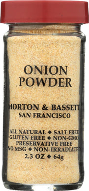 Onion powder enhances just about any recipe. Add flavor to salads and vinaigrettes. Try sprinkling on prepared comfort foods. Use as a seasoning for sauces, soups, meat or poultry dishes. A half-teaspoon is equal to one small onion.