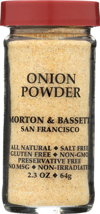 Onion powder enhances just about any recipe. Add flavor to salads and vinaigrettes. Try sprinkling on prepared comfort foods. Use as a seasoning for sauces, soups, meat or poultry dishes. A half-teaspoon is equal to one small onion.