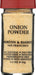 Onion powder enhances just about any recipe. Add flavor to salads and vinaigrettes. Try sprinkling on prepared comfort foods. Use as a seasoning for sauces, soups, meat or poultry dishes. A half-teaspoon is equal to one small onion.