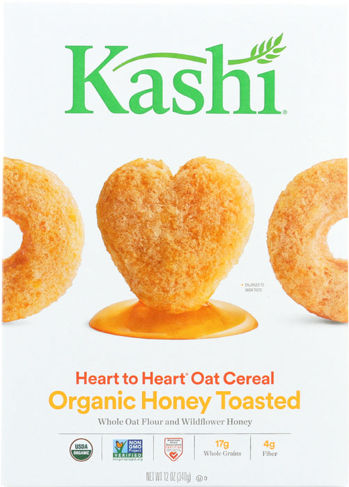 KASHI: Organic Heart to Heart Honey Toasted Oat Cereal, 12 oz