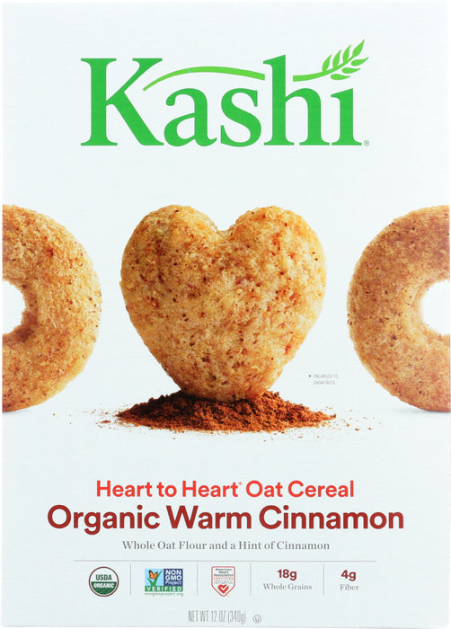 KASHI: Organic Heart to Heart Warm Cinnamon Oat Cereal, 12 oz