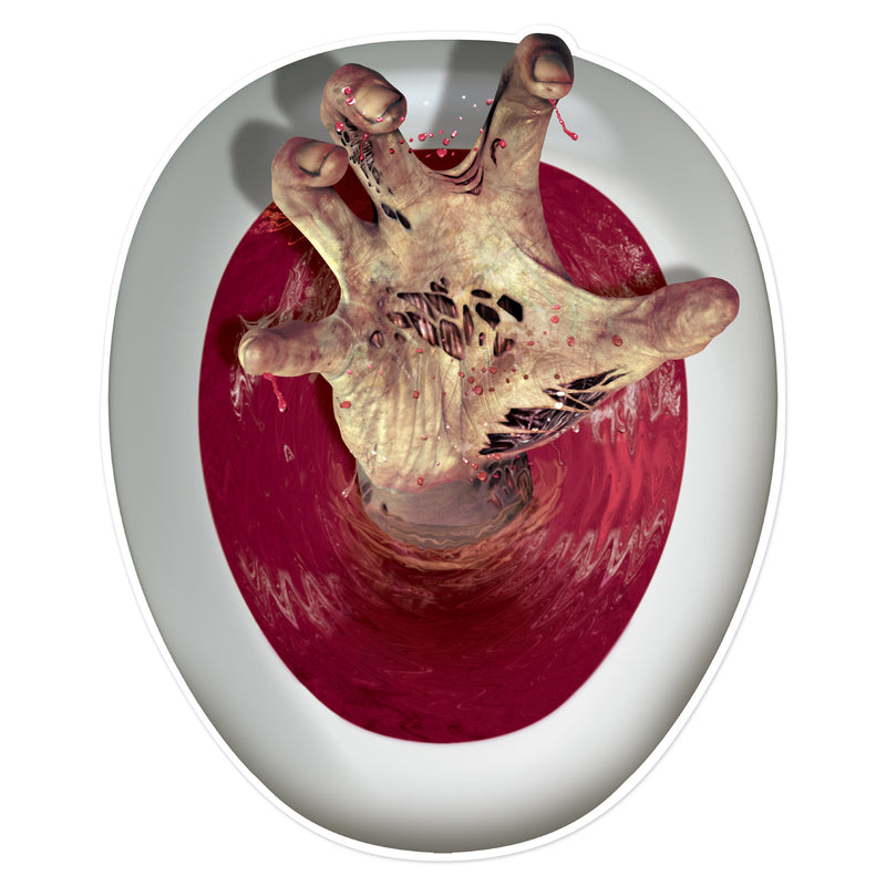Zombie Hand Toilet Topper Peel 'N Place – 12" x 17" Sh – (1/Sh) by Beistle for Halloween Peel 'N Place